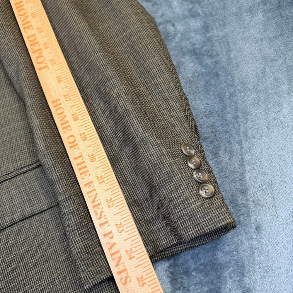 Lauren Ralph Lauren Sport Coat Mens 48 Regular Brown Wool Micro Check Blazer